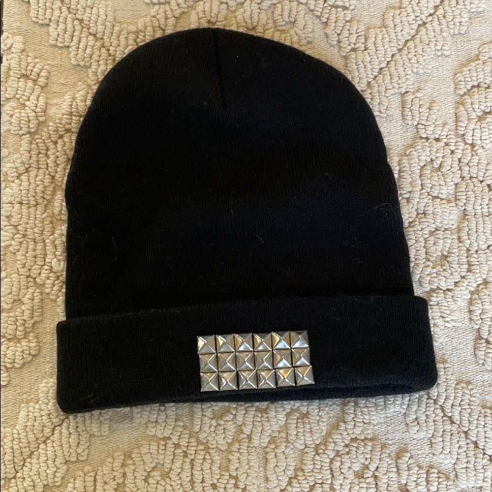 Black Studded Beanie